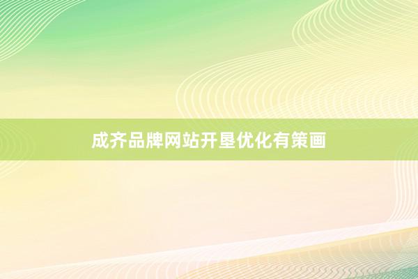 成齐品牌网站开垦优化有策画