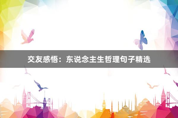 交友感悟：东说念主生哲理句子精选